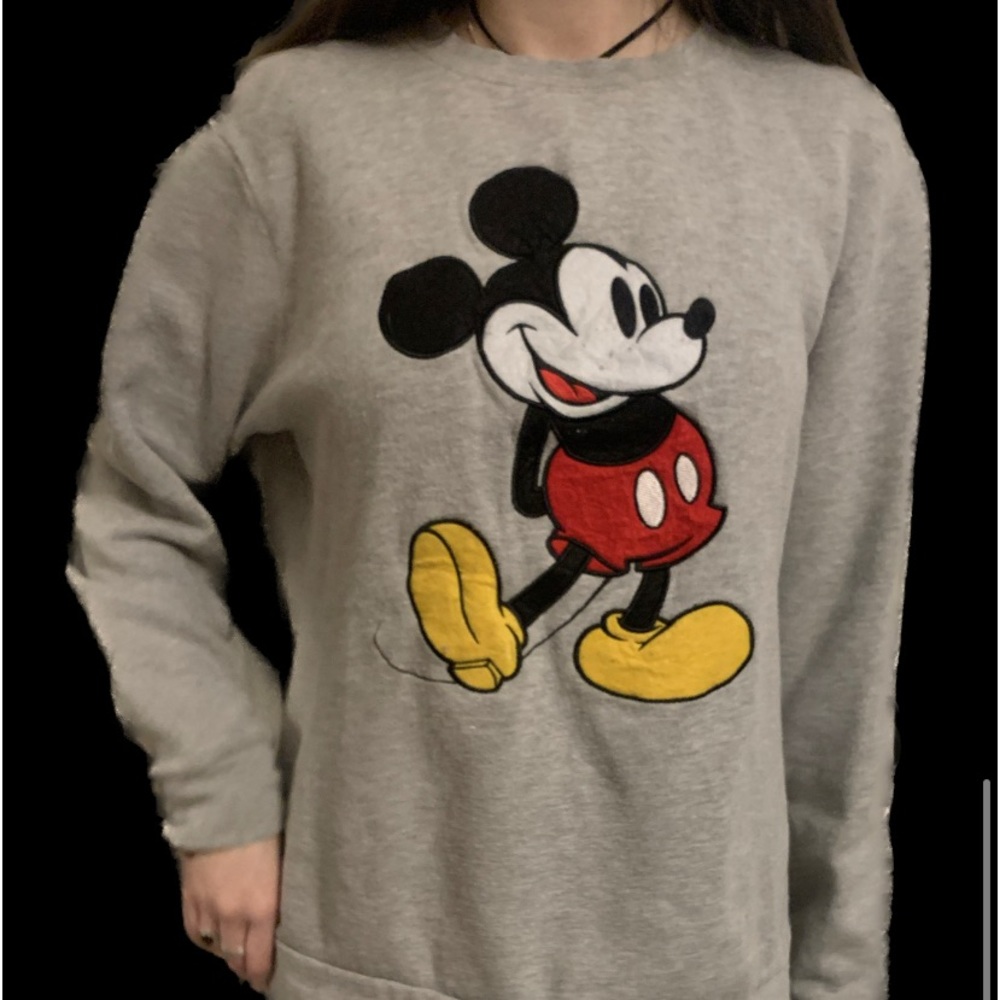 Grey Mickey Mouse Crewneck Sweatshirt